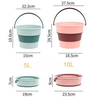 10 Litre Collapsible Bucket Portable Cleaning Fishing Camping Silicon